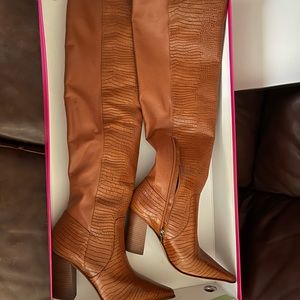 Over the knee croco leather boots